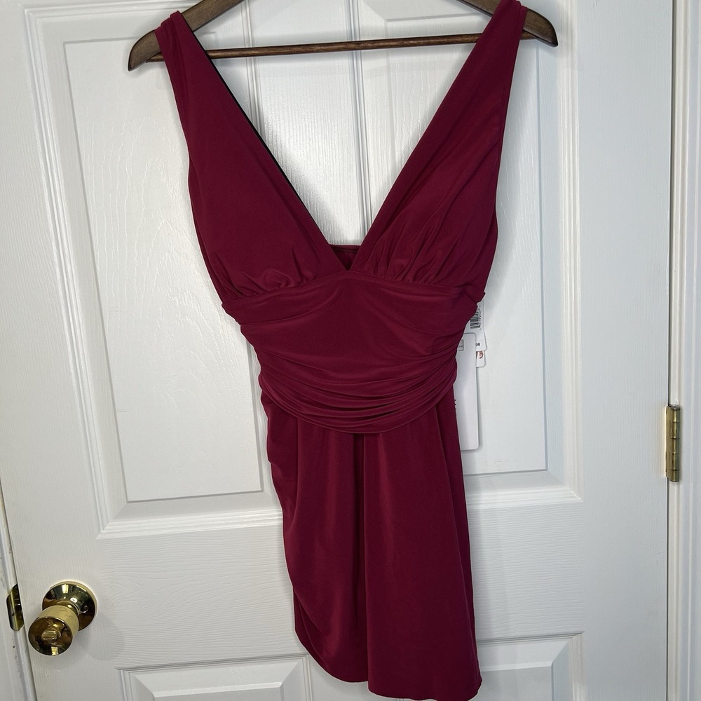 Magicsuit Maroon Size 10 Celine Convertible Swim Dress NWT